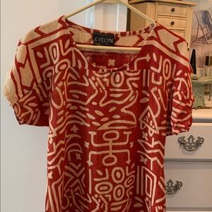 Exotic African Print 50” Long Pull Over Short Sleeve Dress Guazy Material 17”PTP